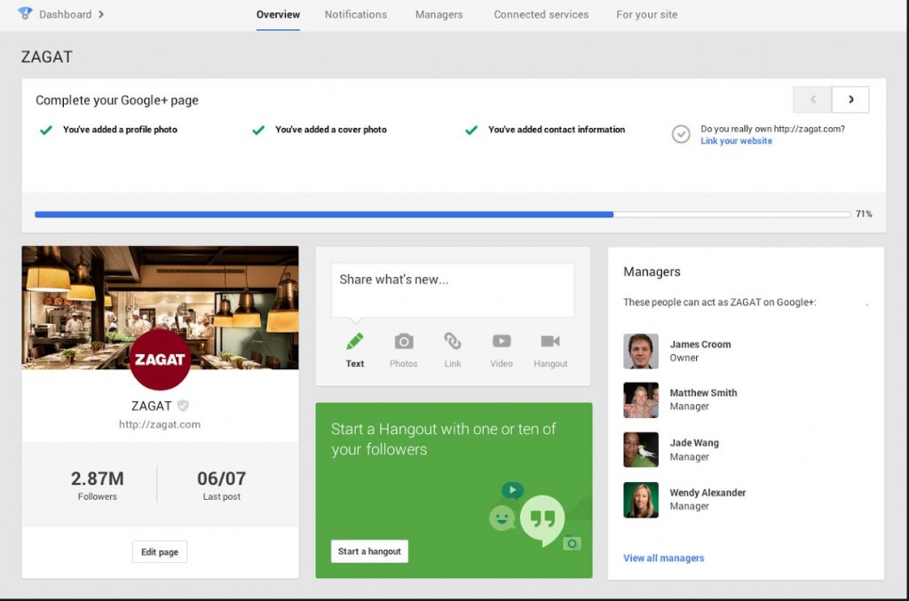 google plus dashboard