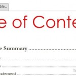 table of contents